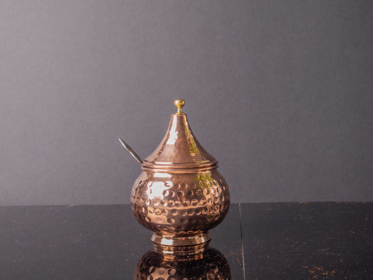 Copper Dome Spice Bowl with Spoon – Handmade Copper