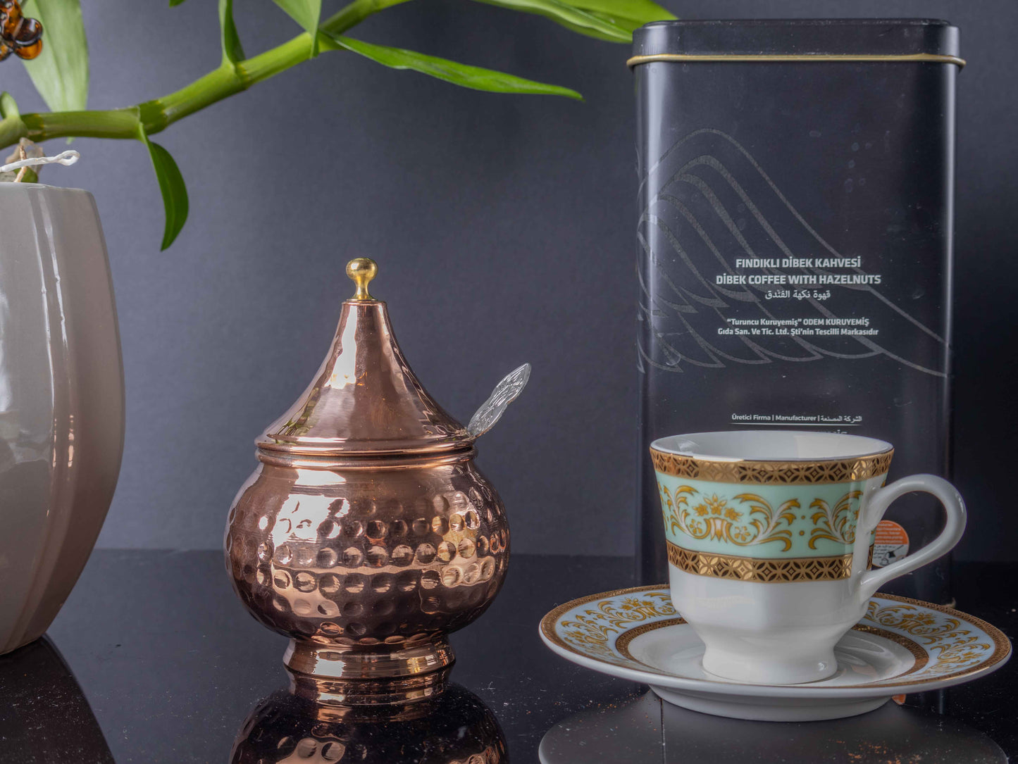 Copper Dome Spice Bowl with Spoon – Handmade Copper