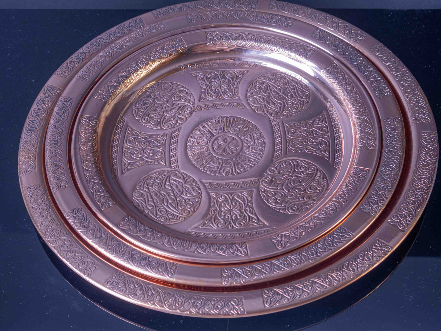 Handmade Copper Serving Tray – Traditional Turkish 0.8mm Copper Decor & Serving Piece