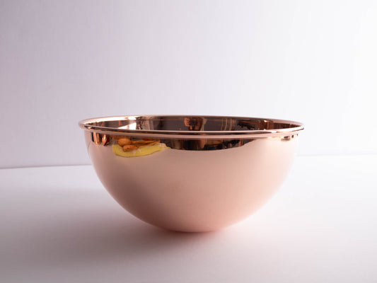 Artisanal Copper Mixing Bowl – Unlined Handcrafted Bowl for Whisking & Baking (21 cm)