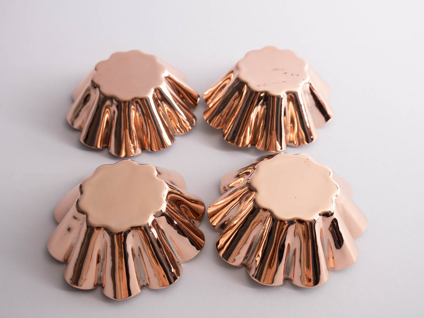 Copper Tartlet Molds- Set of 4 - Handmade baking Mold
