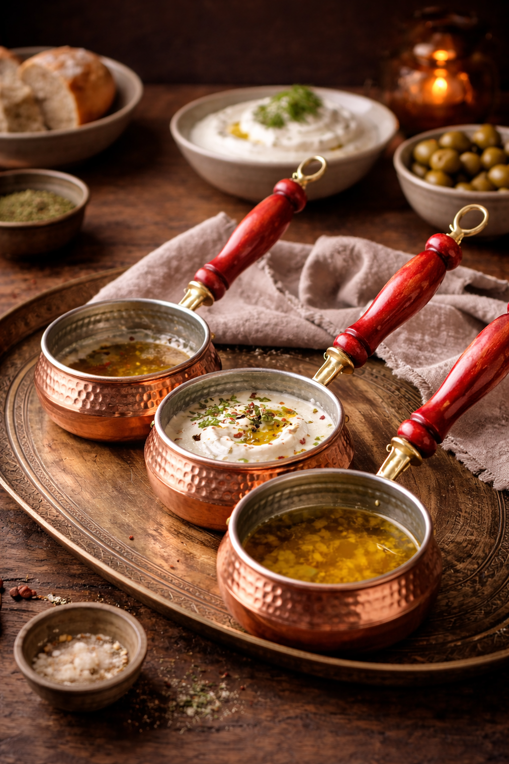 Handmade Copper Sauce Bowl – Individual or Set of 3 (Turkish Craftsmanship)