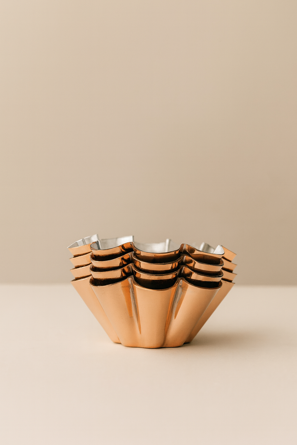 Copper Tartlet Molds- Set of 4 - Handmade baking Mold