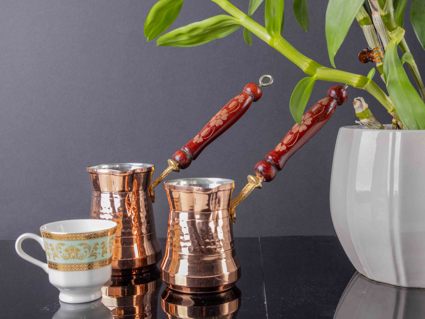Pera Copper Coffee Pot - Traditional Turkish Coffee Pot