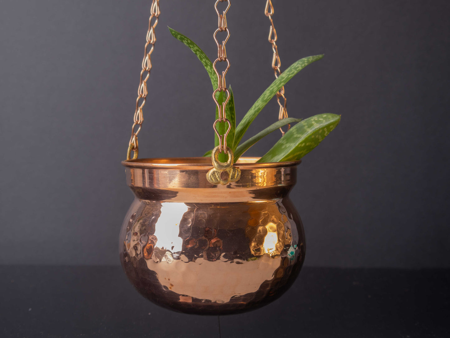 Handcrafted Hammered Rose Copper Planter Set — Solid Copper, 4 Sizes