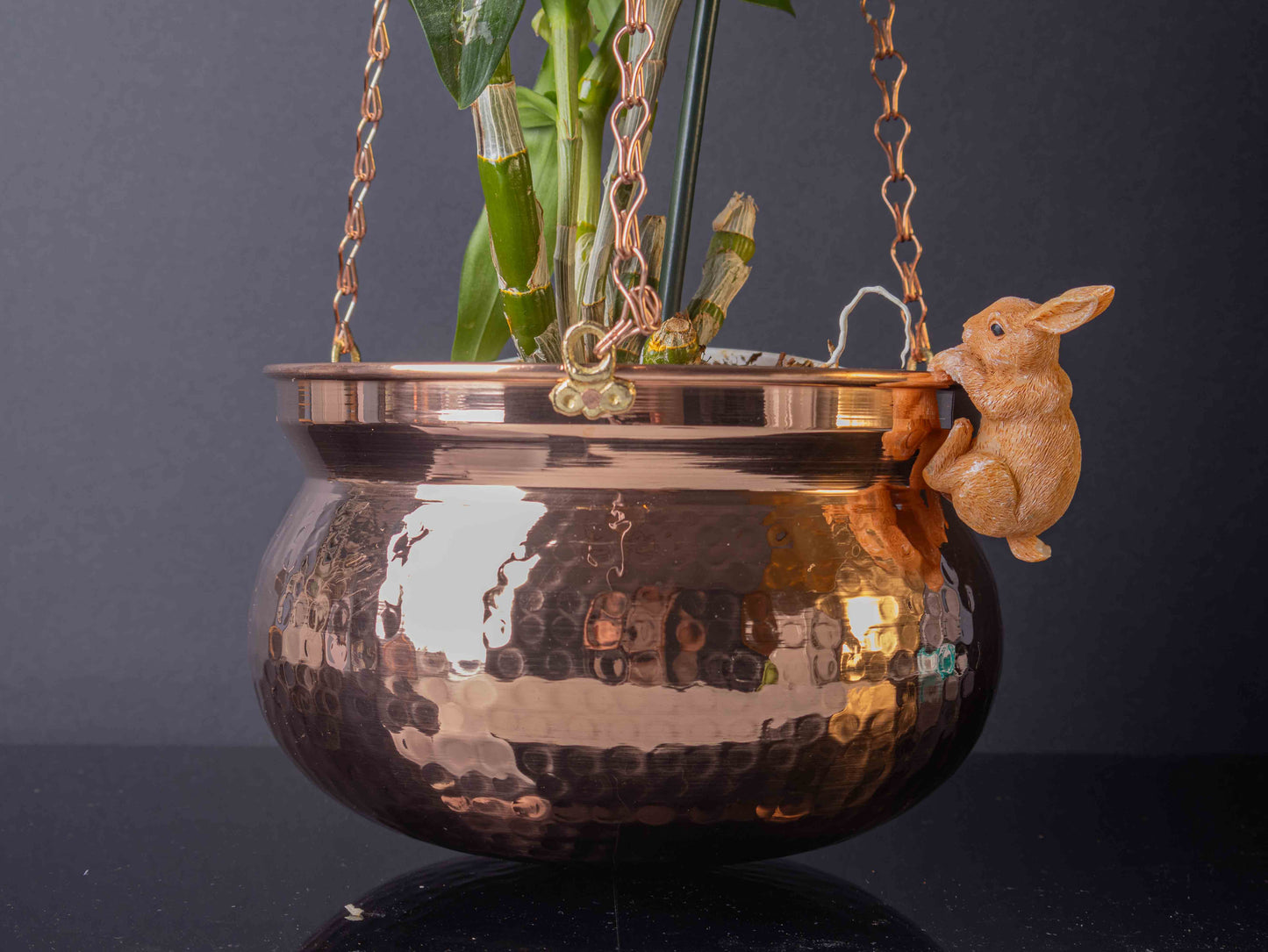 Handcrafted Hammered Rose Copper Planter Set — Solid Copper, 4 Sizes