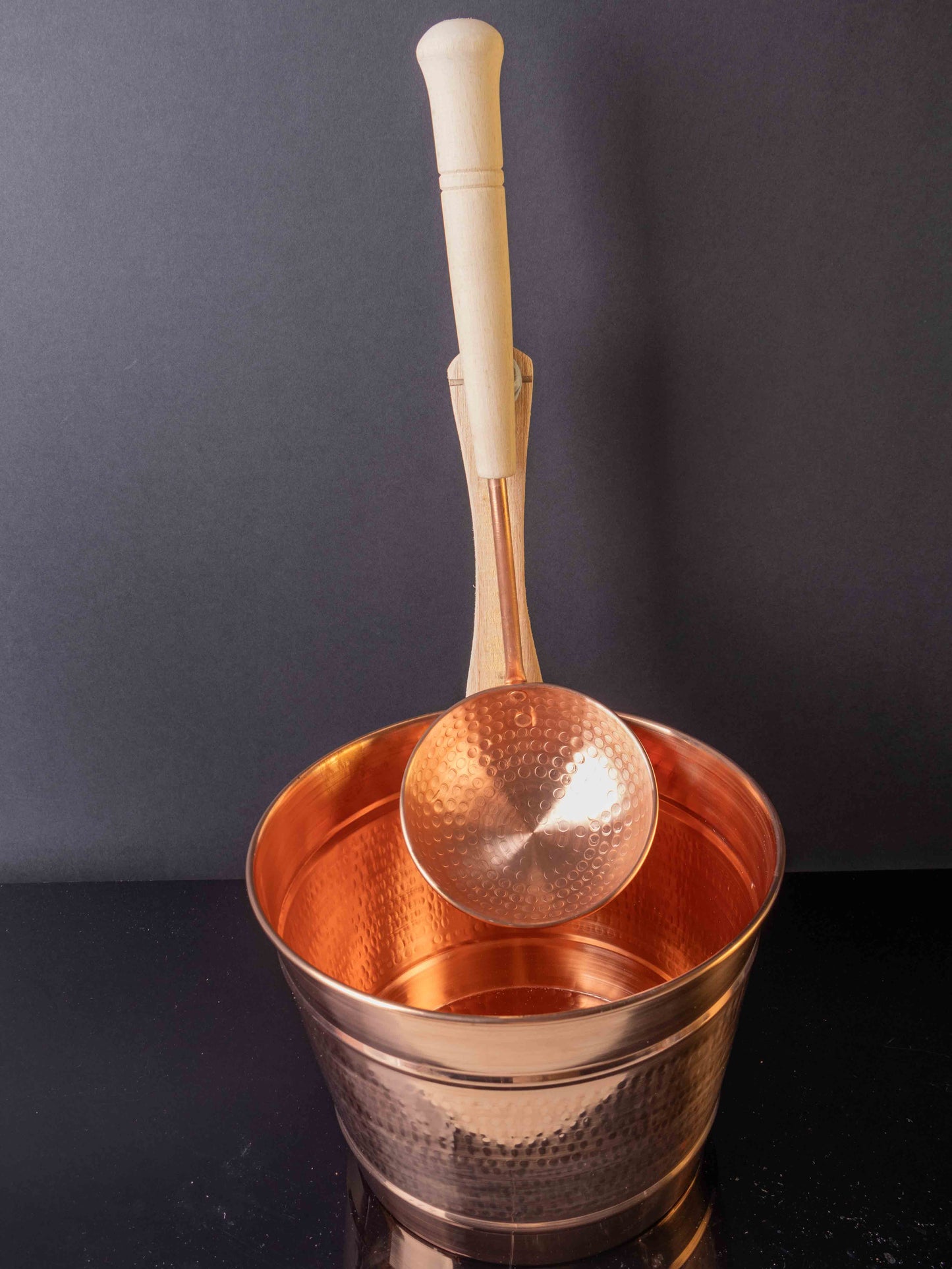 Handmade Copper Sauna Bucket & Ladle — Forged by Turkish Artisans