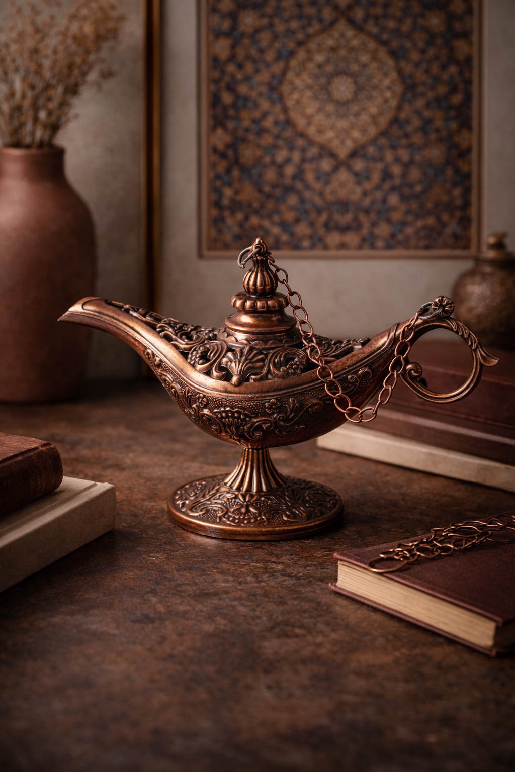 Aladdin Magic Lamp – Authentic Oriental Zinc Alloy Decorative Piece & Incense Burner