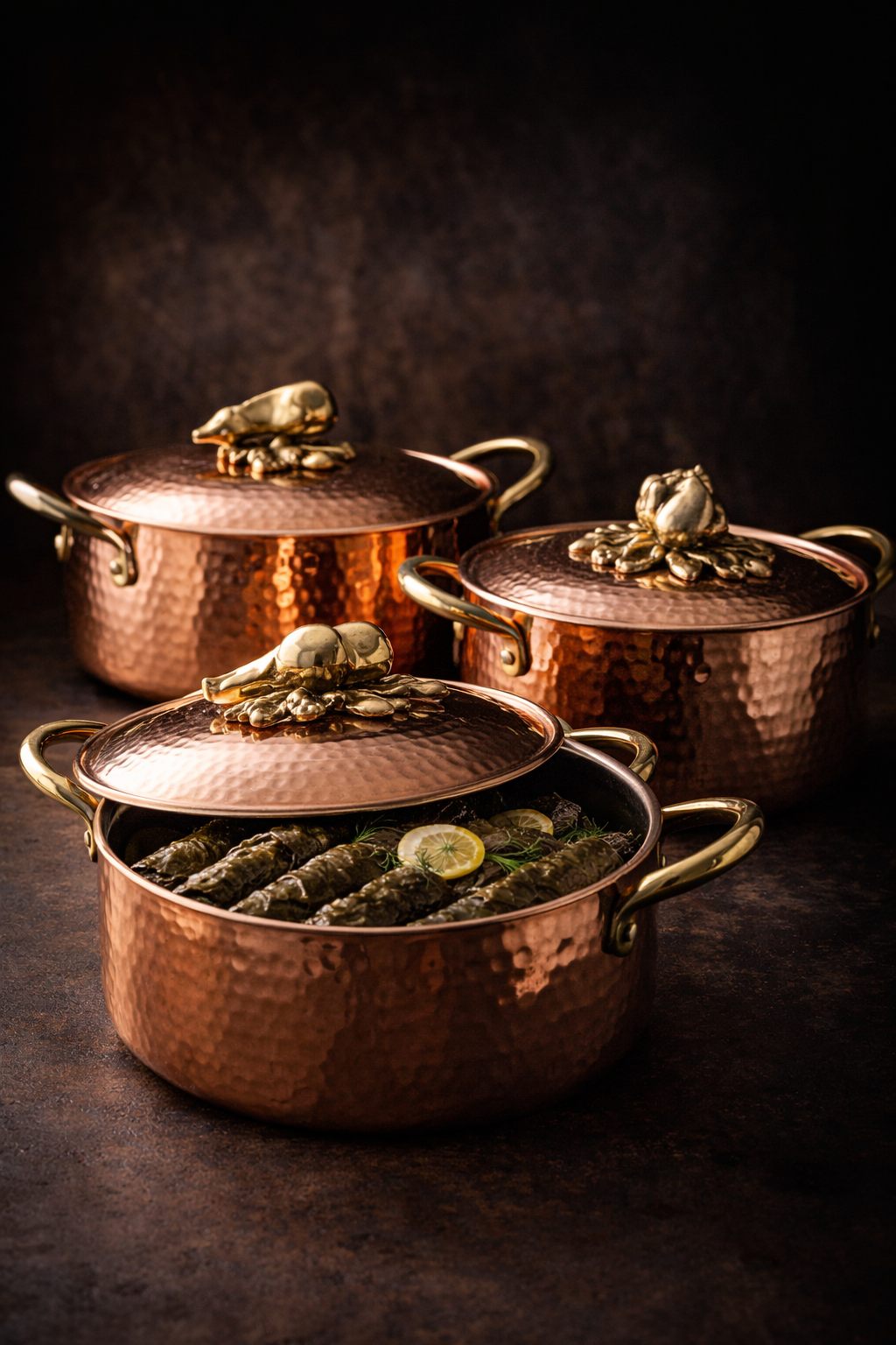 Ottoman Bloom Copper Set - Turkish Cookware