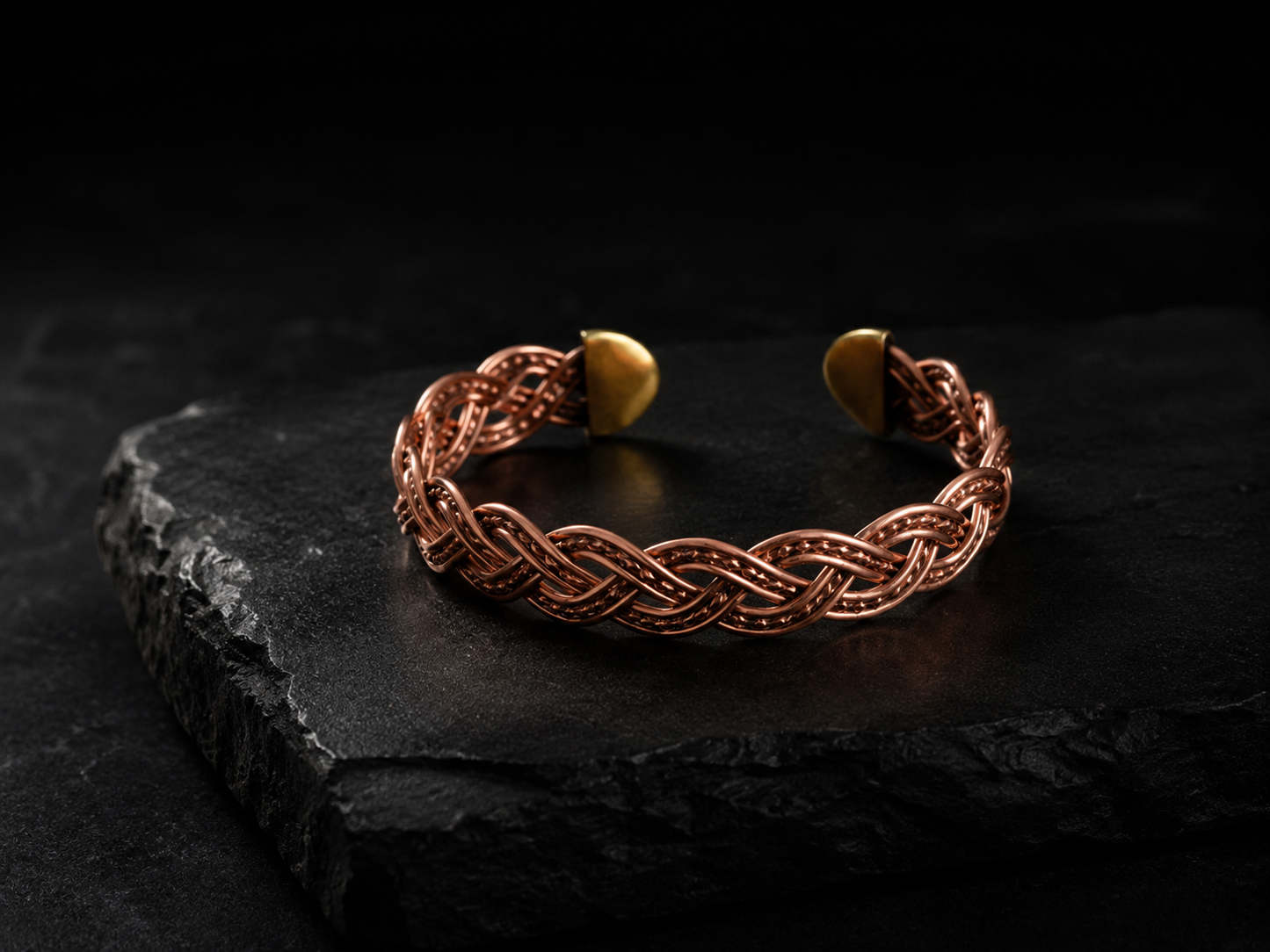Handcrafted Braided Copper Cuff Bracelet | Artisan Copper Jewellery Men & Woman
