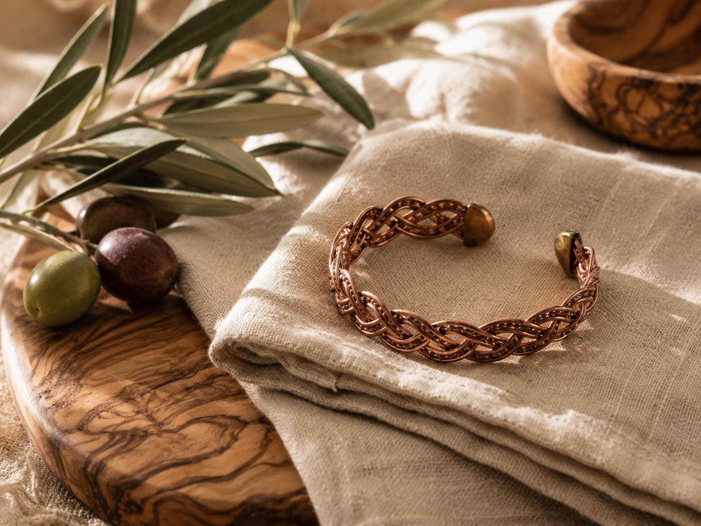 Handcrafted Braided Copper Cuff Bracelet | Artisan Copper Jewellery Men & Woman