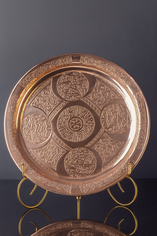 Handmade Copper Serving Tray – Traditional Turkish 0.8mm Copper Decor & Serving Piece