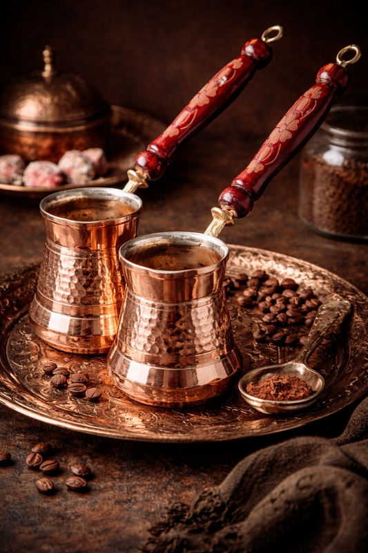Pera Copper Coffee Pot - Traditional Turkish Coffee Pot
