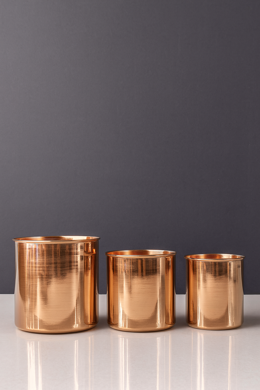 French Flowers Copper Planter Set – Handcrafted Solid Copper Pots