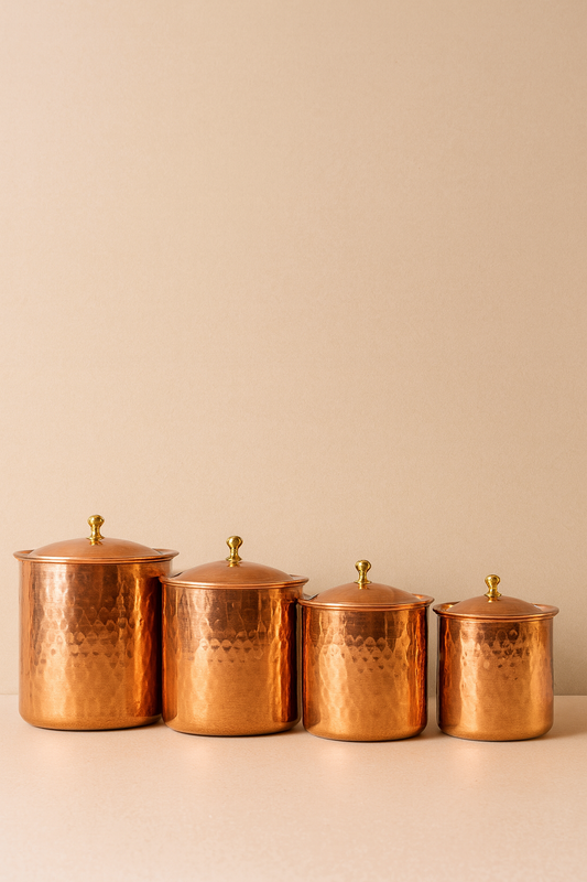 Copper Spice Container Set | Luxury Handmade Kitchenware