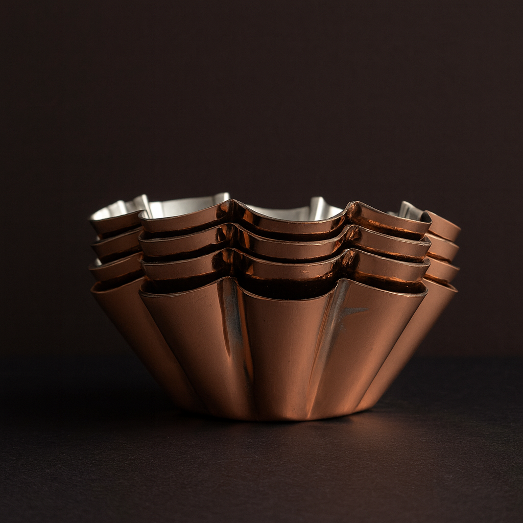 Copper Tartlet Molds- Set of 4 - Handmade baking Mold