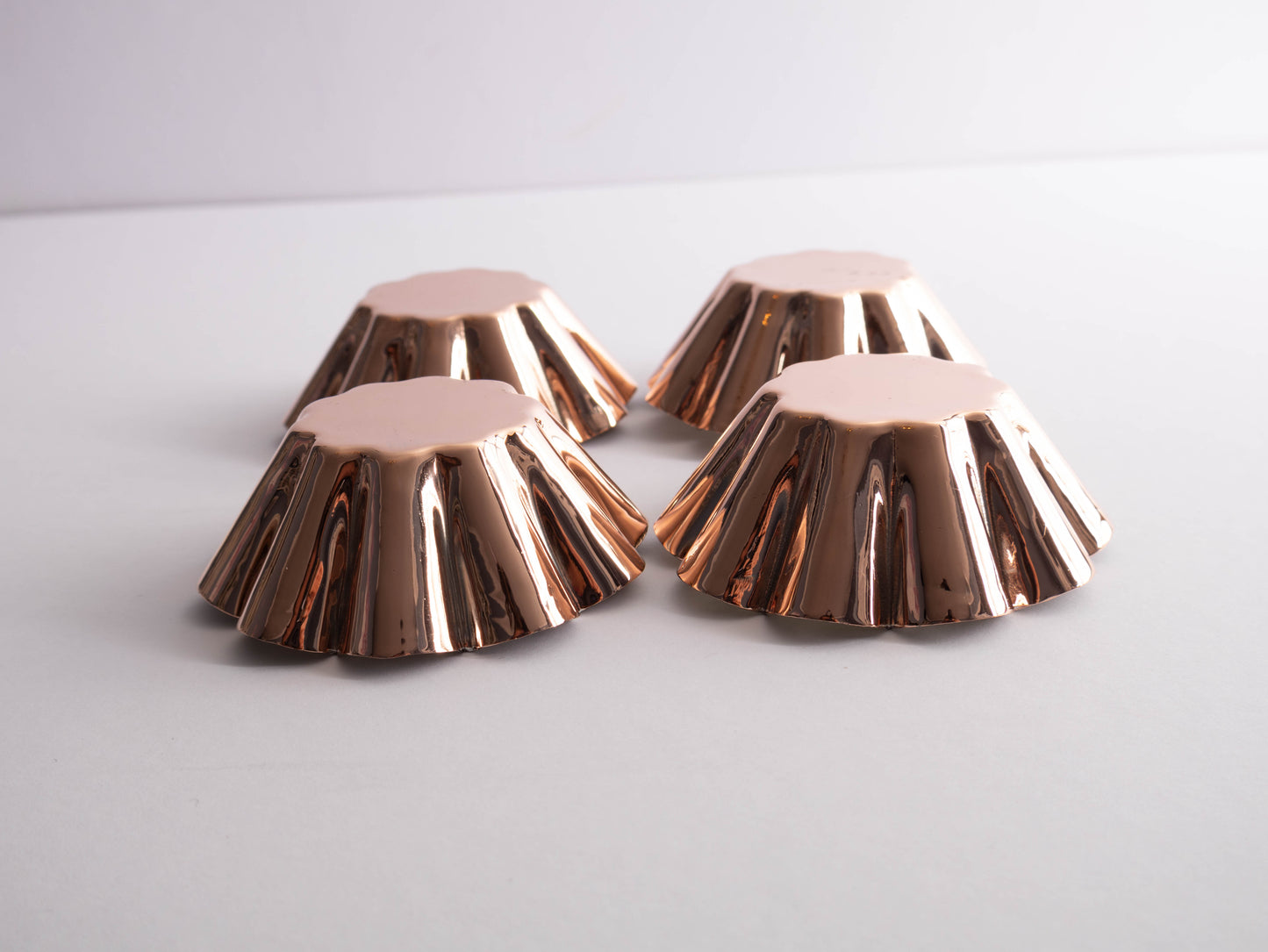 Copper Tartlet Molds- Set of 4 - Handmade baking Mold