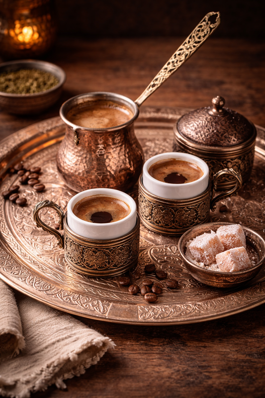 Handmade Copper Serving Tray – Traditional Turkish 0.8mm Copper Decor & Serving Piece