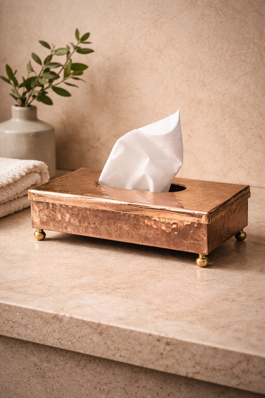 Handmade Copper Napkin Holder – Vintage Kitchen & Table Décor (12 x 24 cm)