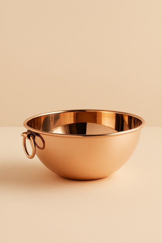 Artisanal Copper Mixing Bowl – Unlined Handcrafted Bowl for Whisking & Baking (21 cm)