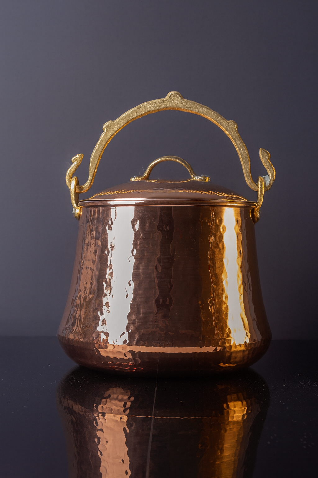 Traditional Copper Yogurt Pot – Handmade Turkish 0.8mm Copper Cookware (3250 ml)