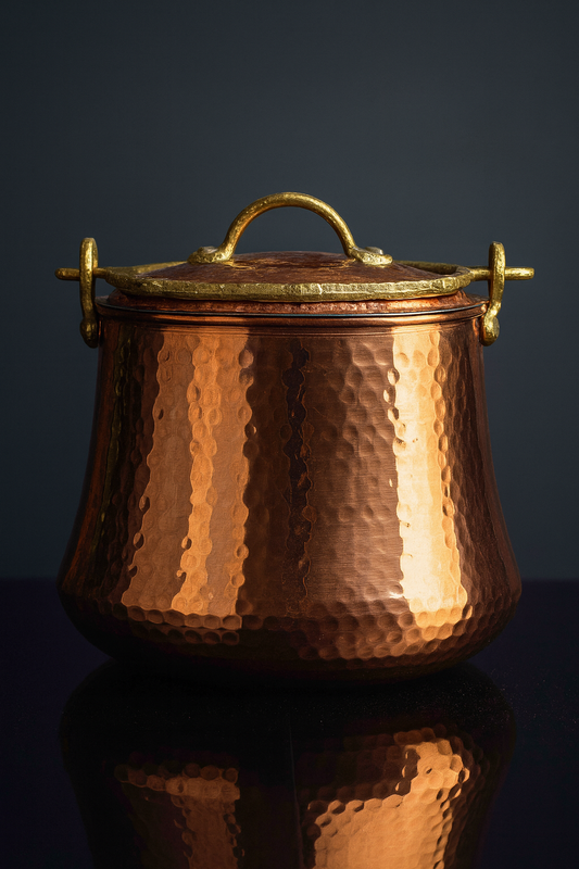 Traditional Copper Yogurt Pot – Handmade Turkish 0.8mm Copper Cookware (3250 ml)